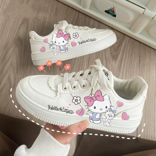 Sneakers | Womens  Kawaii White Hello Kitty Print All-Match Sneakers Sneakers Pink