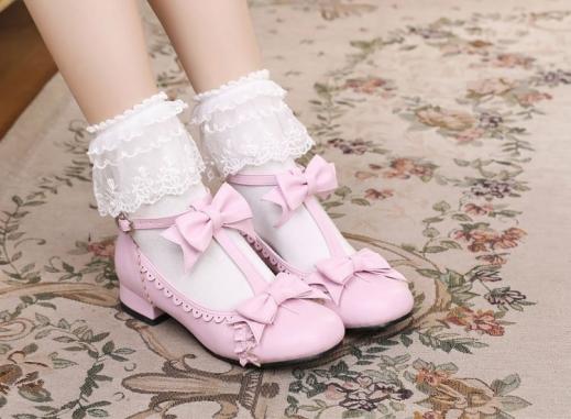 Sneakers | Womens  Pink Bow Lolita Shoes Sneakers black