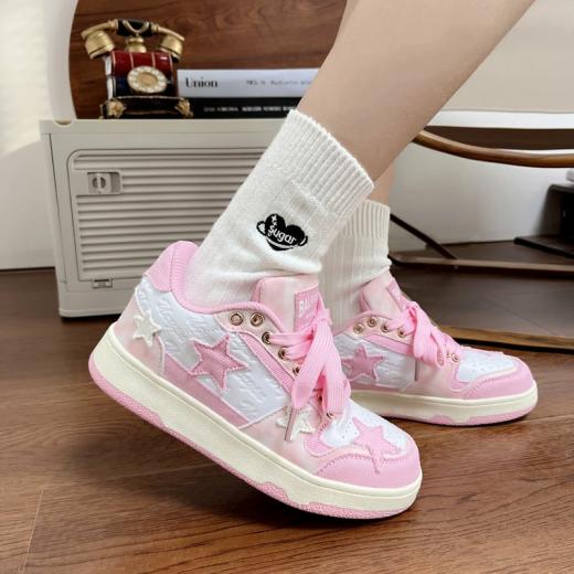 Sneakers | Womens  Pink Star Platform Sneakers Sneakers apple green