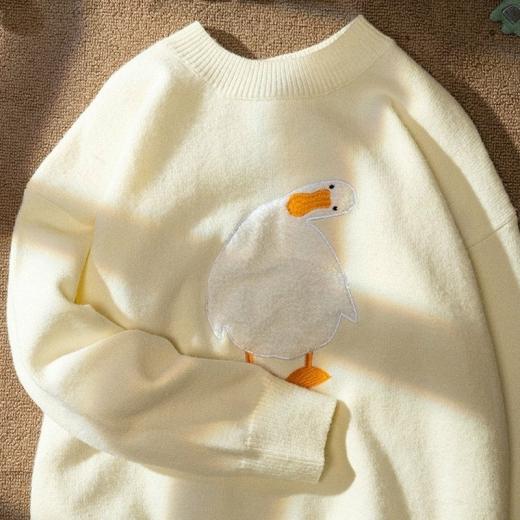 Sweaters | Womens  Kawaii Korean Style Duck Sweater Sweaters Beige