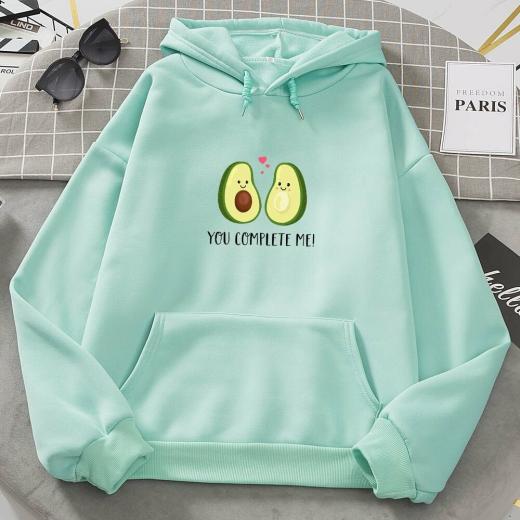 Sweatshirt | Womens  Kawaii Couple Avocado Sweatshirt Sweatshirt black