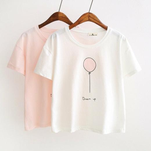 T-Shirts | Womens  Harajuku Pink Color Print T-Shirts T-Shirts Pink