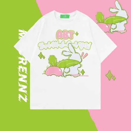 T-Shirts | Womens  Japanese Retro Cartoon Rabbit Print T-Shirt T-Shirts Light Green