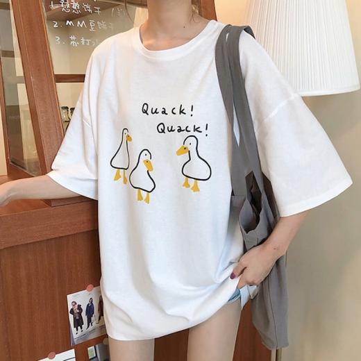 T-Shirts | Womens  Kawaii Cartoon Duck T-Shirts T-Shirts black