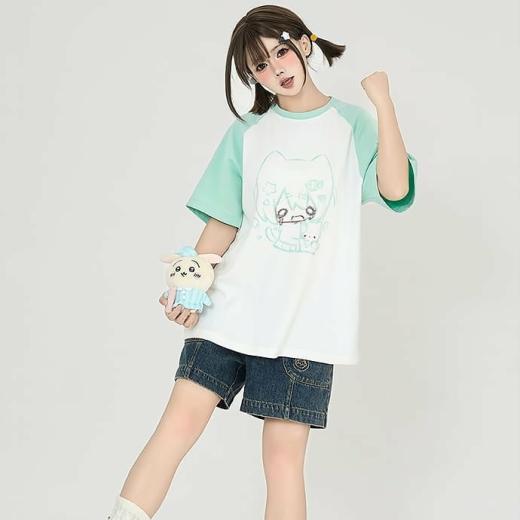 T-Shirts | Womens  Kawaii Cartoon Sweet Girl Graffiti Print Loose T-Shirt T-Shirts T-Shirt