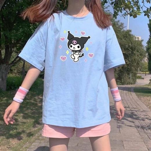 T-Shirts | Womens  Kawaii Solid Color Kuromi T-Shirt T-Shirts B01