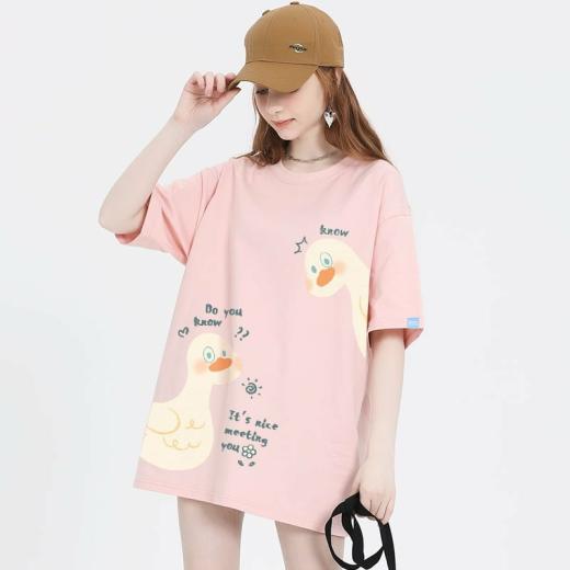 T-Shirts | Womens  Summer Cute Girl Ctyle Cartoon Duck Print T-Shirt T-Shirts black