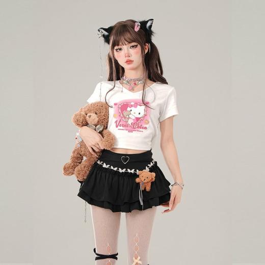 T-Shirts | Womens  Summer Sweet Girl Style Cartoon Hello Kitty Printed T-Shirt T-Shirts T-Shirts