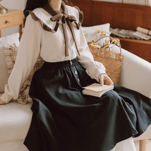 T-Shirts | Womens  Vintage Shirt Long Skirt Two Piece Set T-Shirts apricot shirts