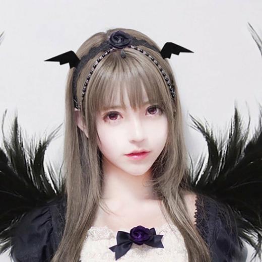 Hair Accessories |   Cute Lolita Little Devil Wings Hairpin Accessories Black hairpin 2