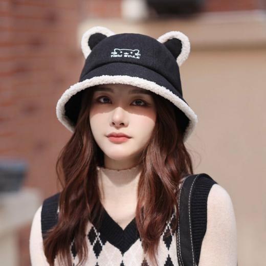 Kawaii Cap |   Cute Cat Ears Plush Hat Accessories black