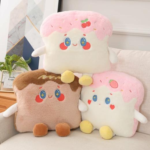 Plush Toys |   Kawaii Cartoon Strawberry Cherry Toast Pillow Plush Toys Cherry