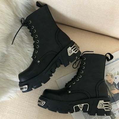 Boots | Womens  Chunky Gothic Ankle Boots Boots Boots