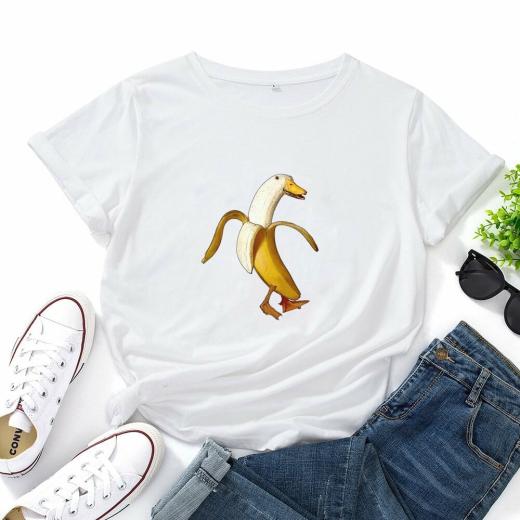 T-Shirts | Womens  Kawaii Banana Duck T-Shirt T-Shirts black